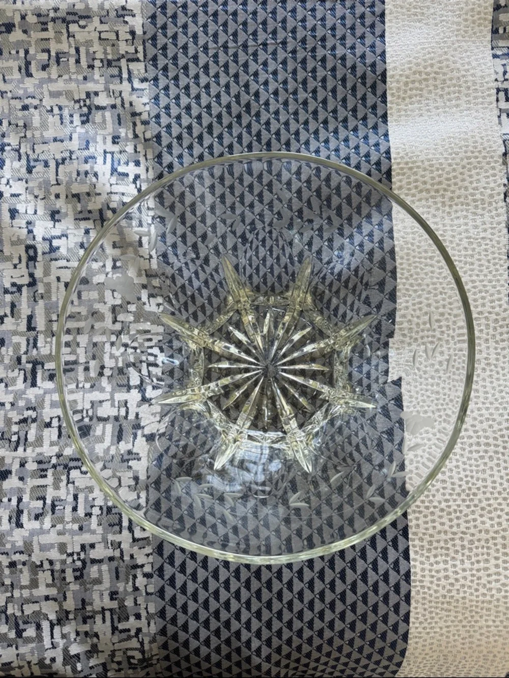 VINTAGE PRINCESS HOUSE HERITAGE LEAD CRYSTAL SALAD SERVING BOWL